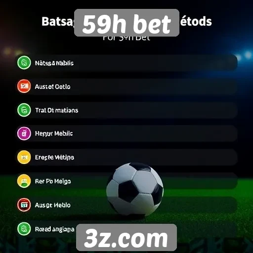 Métodos de pagamento disponíveis no 59h bet