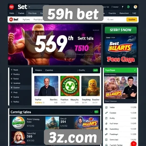 Interface do usuário no site 59h bet